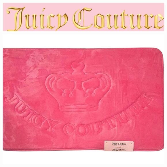 Juicy Couture Home Crown Logo Memory Foam Plush Bath Rug - Picture 1 of 6